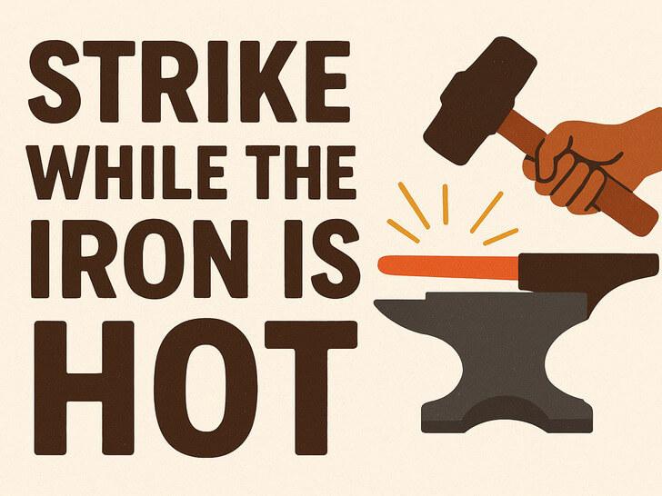 打鐵趁熱的英文說法