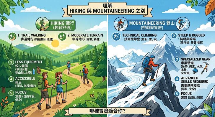 爬山、登山的英文怎麼說