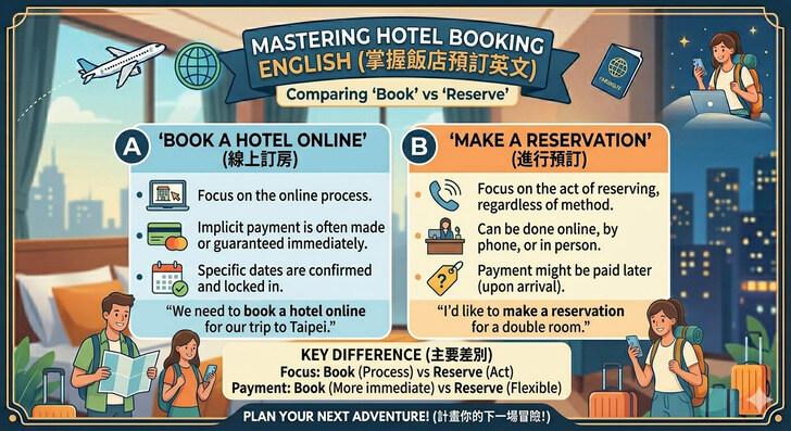 線上訂房英文怎麼說