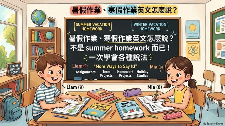 暑假作業寒假作業英文怎麼說