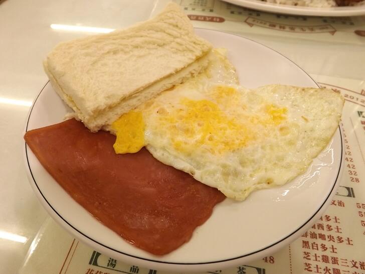 荷包蛋,火腿,早餐英文